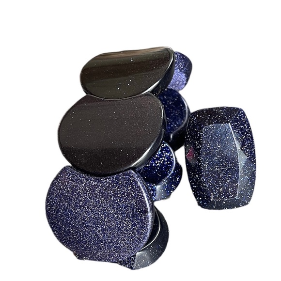 Lola Rose Blue Sandstone/ goldstone Bracelet, Earrings And Ring.  HSN LR - Picture 2 of 9